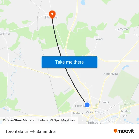 Torontalului to Sanandrei map
