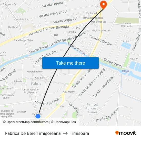 Fabrica De Bere Timișoreana to Timisoara map