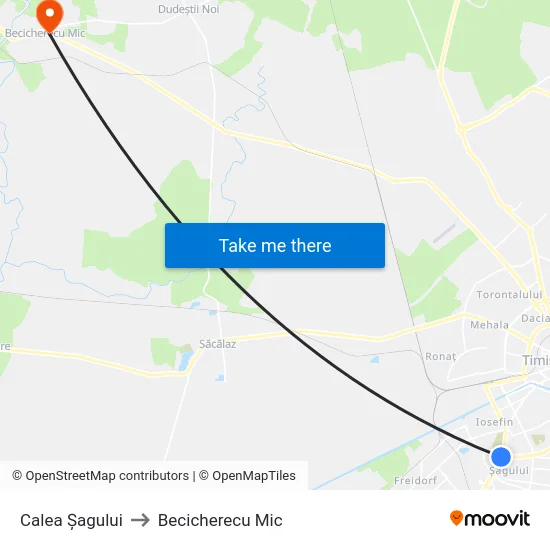 Calea Șagului to Becicherecu Mic map