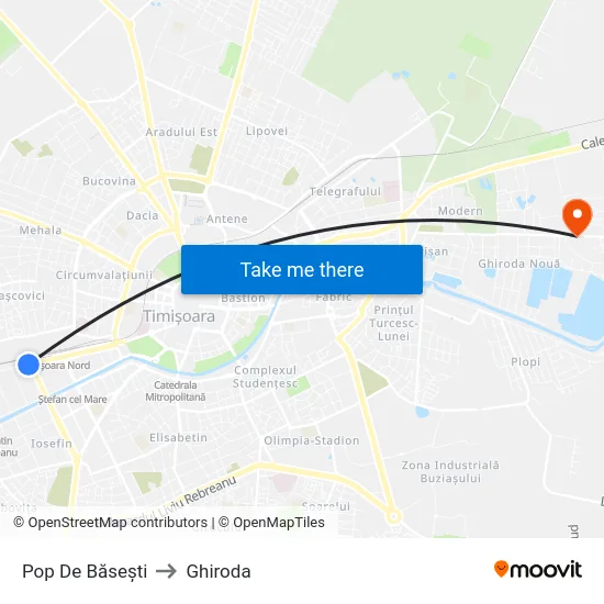 Pop De Băsești to Ghiroda map