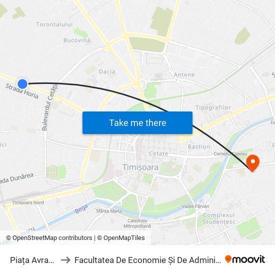 Piața Avram Iancu to Facultatea De Economie Și De Administrarea A Afacerilor map