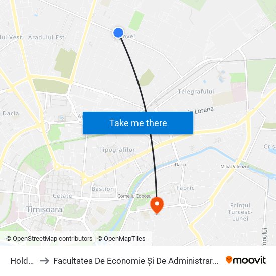 Holdelor to Facultatea De Economie Și De Administrarea A Afacerilor map