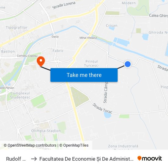 Rudolf Walter to Facultatea De Economie Și De Administrarea A Afacerilor map