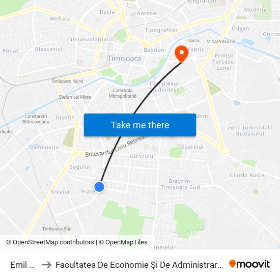 Emil Zola to Facultatea De Economie Și De Administrarea A Afacerilor map