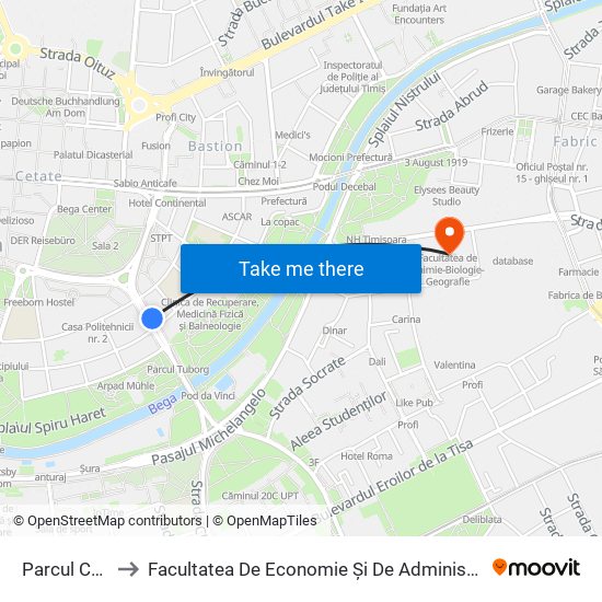 Parcul Copiilor to Facultatea De Economie Și De Administrarea A Afacerilor map