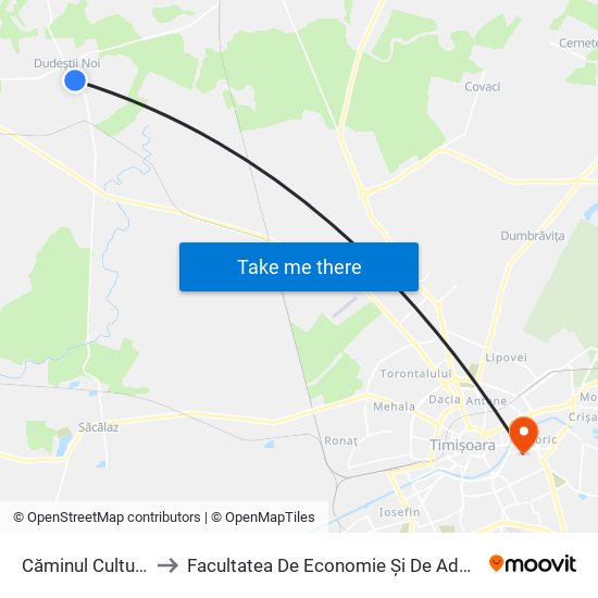 Căminul Cultural Dudești to Facultatea De Economie Și De Administrarea A Afacerilor map