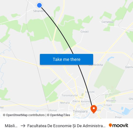 Măslinului to Facultatea De Economie Și De Administrarea A Afacerilor map