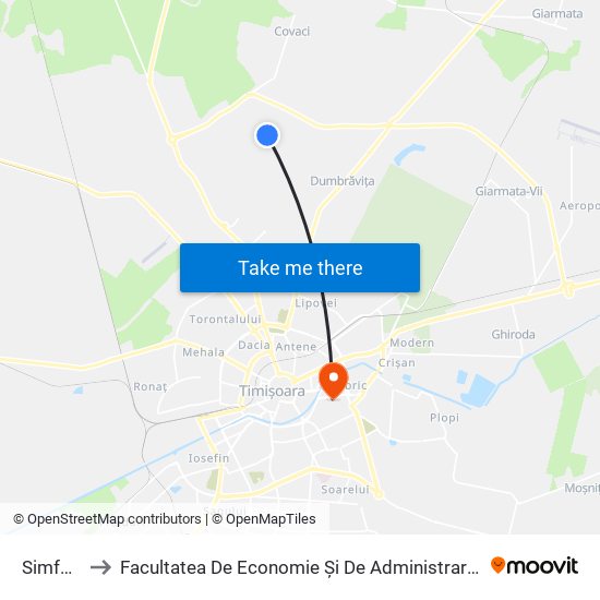 Simfoniei to Facultatea De Economie Și De Administrarea A Afacerilor map