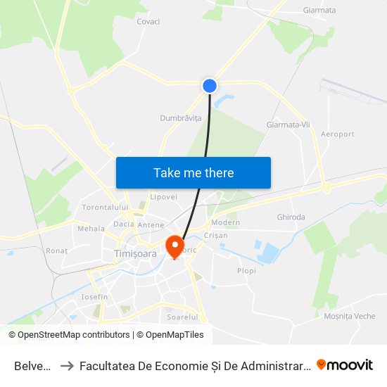 Belvedere to Facultatea De Economie Și De Administrarea A Afacerilor map