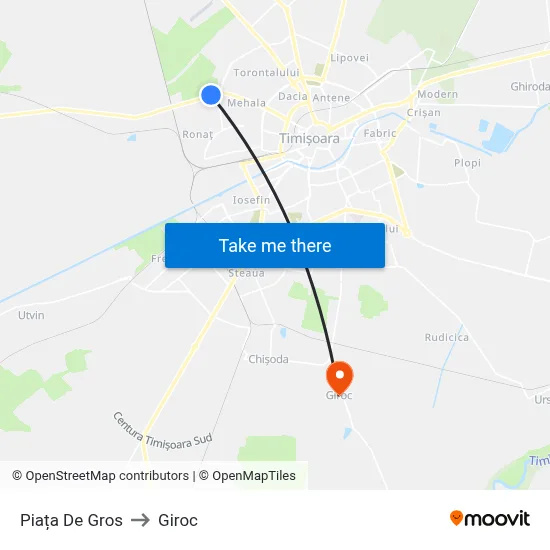 Piața De Gros to Giroc map