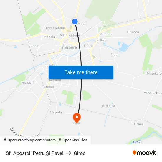 Sf. Apostoli Petru Și Pavel to Giroc map