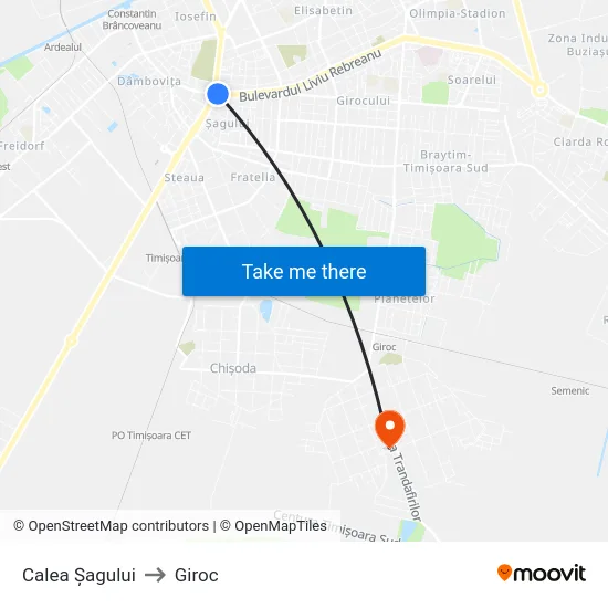 Calea Șagului to Giroc map