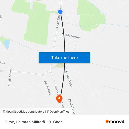 Giroc, Unitatea Militară to Giroc map