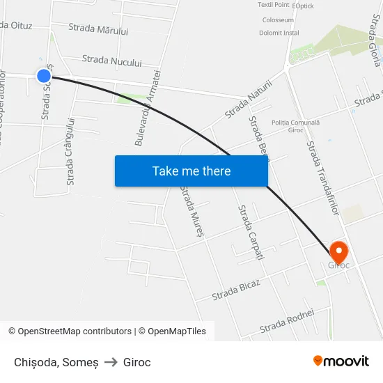 Chișoda, Someș to Giroc map
