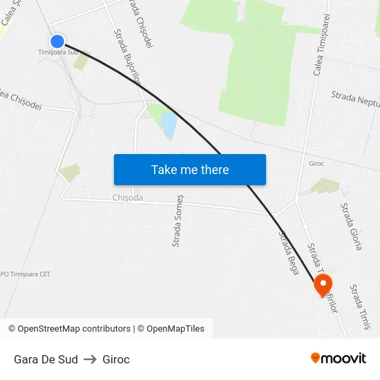 Gara De Sud to Giroc map