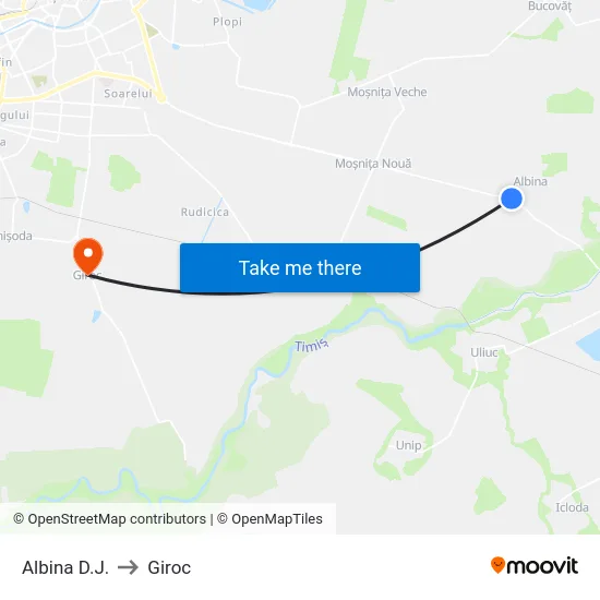 Albina | Dj592 to Giroc map