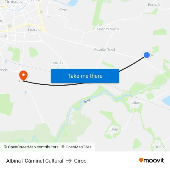 Albina | Căminul Cultural to Giroc map