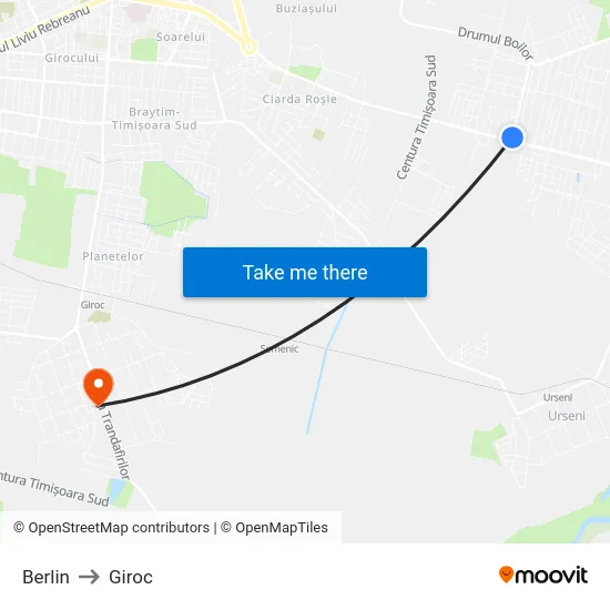 Moșnița Nouă | Berlin to Giroc map