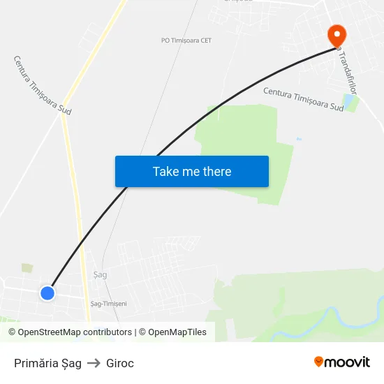Primăria Șag to Giroc map