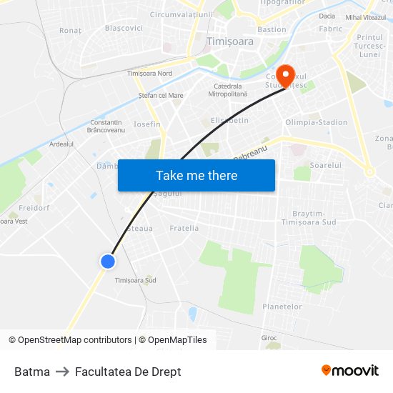 Batma to Facultatea De Drept map