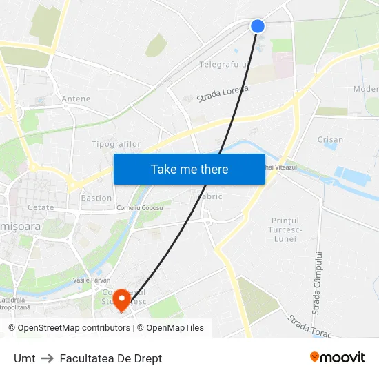 Umt to Facultatea De Drept map