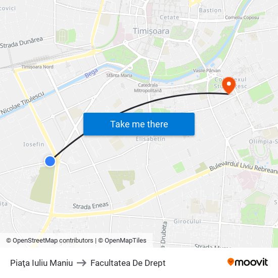 Piaţa Iuliu Maniu to Facultatea De Drept map