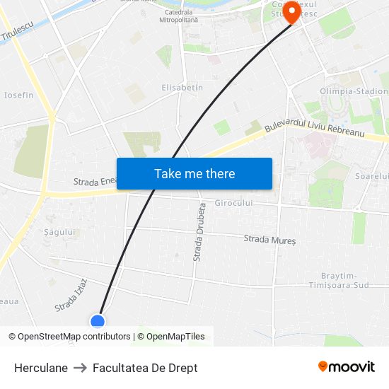 Herculane to Facultatea De Drept map