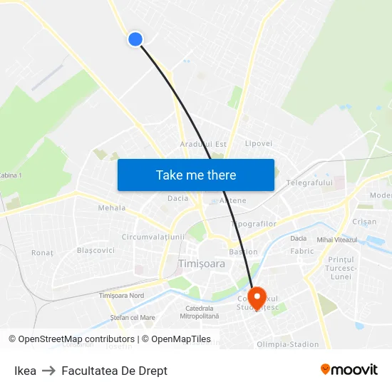 Ikea to Facultatea De Drept map