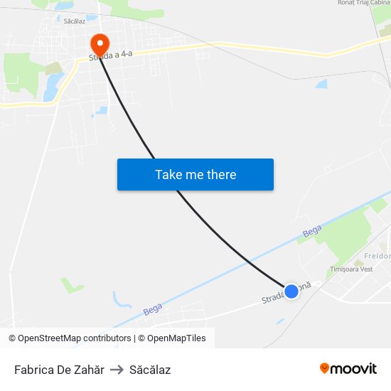 Fabrica De Zahăr to Săcălaz map