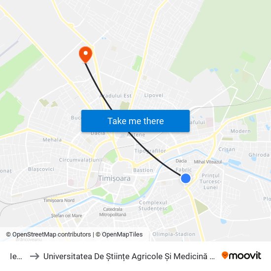 Iepurelui to Universitatea De Științe Agricole Și Medicină Veterinară A Banatului Regele Mihai I Al României map