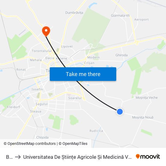 Berlin to Universitatea De Științe Agricole Și Medicină Veterinară A Banatului Regele Mihai I Al României map