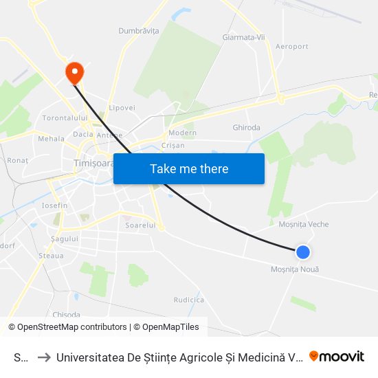 Serena to Universitatea De Științe Agricole Și Medicină Veterinară A Banatului Regele Mihai I Al României map
