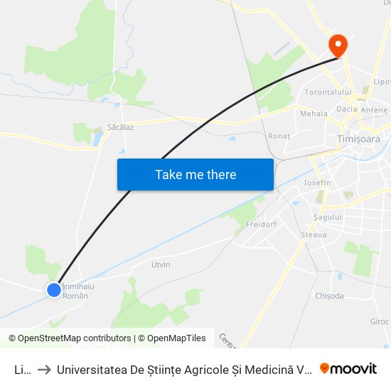 Livada to Universitatea De Științe Agricole Și Medicină Veterinară A Banatului Regele Mihai I Al României map