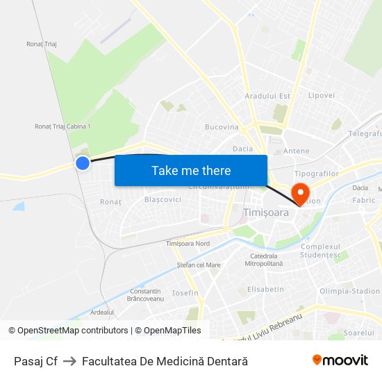 Pasaj Cf to Facultatea De Medicină Dentară map