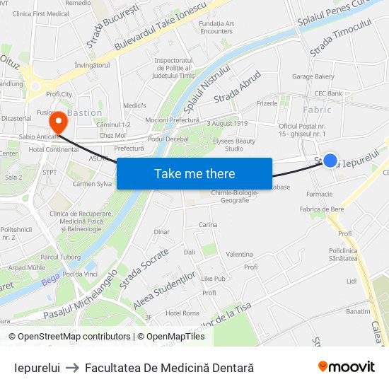 Iepurelui to Facultatea De Medicină Dentară map