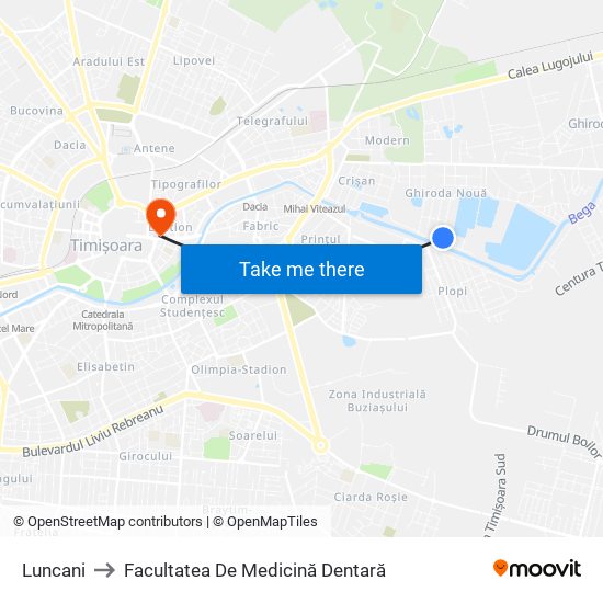 Luncani to Facultatea De Medicină Dentară map