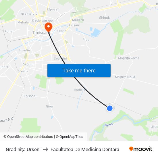 Grădinița Urseni to Facultatea De Medicină Dentară map