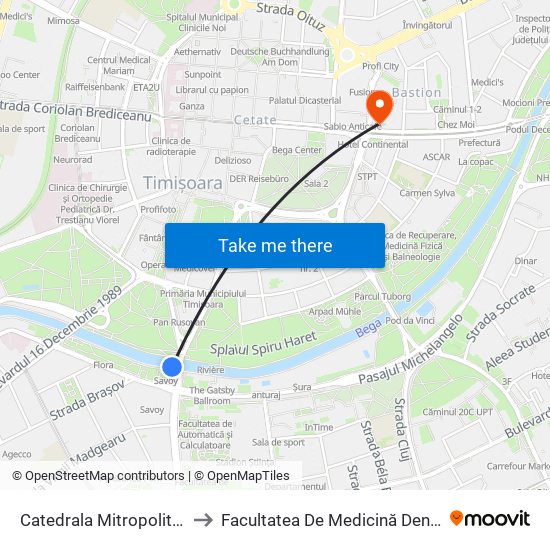 Catedrala Mitropolitană to Facultatea De Medicină Dentară map