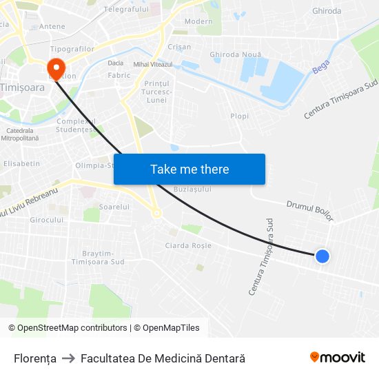 Florența to Facultatea De Medicină Dentară map