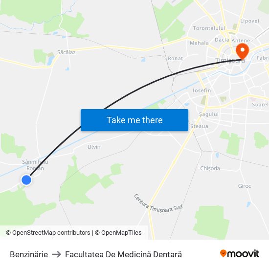 Benzinărie to Facultatea De Medicină Dentară map