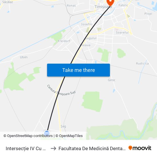 Intersecție IV Cu Cxi to Facultatea De Medicină Dentară map
