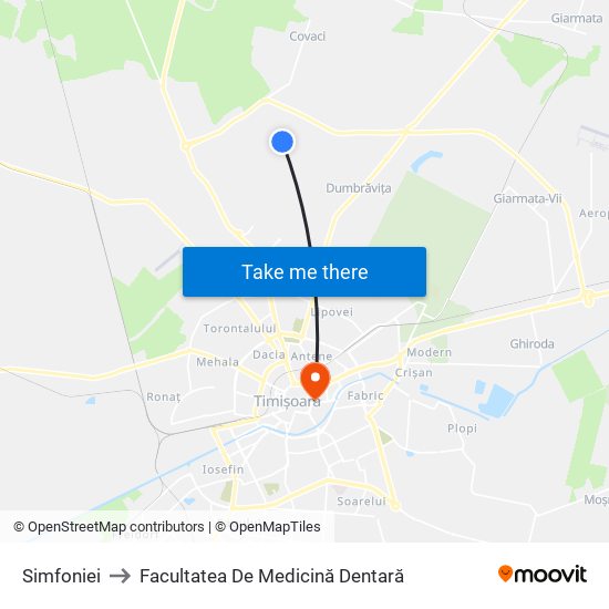 Simfoniei to Facultatea De Medicină Dentară map