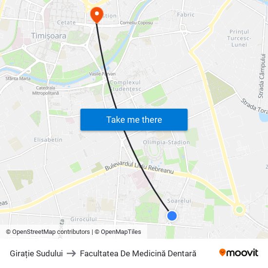 Girație Sudului to Facultatea De Medicină Dentară map