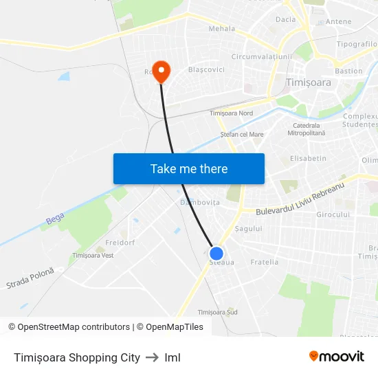 Shopping City to Iml map