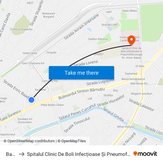 Baader to Spitalul Clinic De Boli Infecțioase Și Pneumoftiziologie Dr. Victor Babeș map