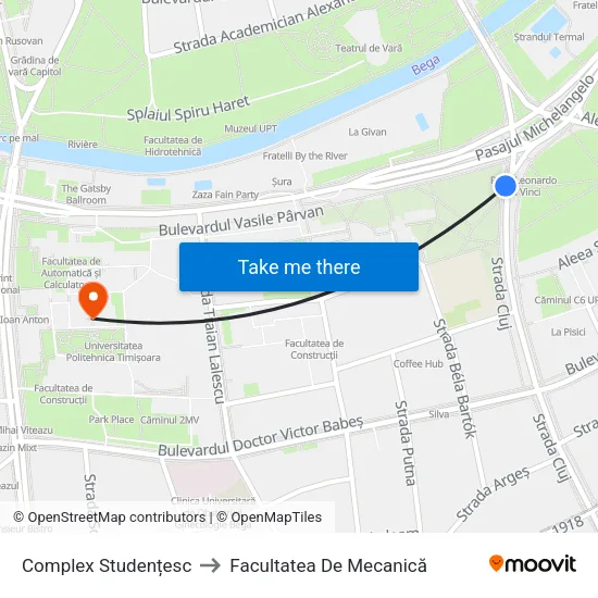Complex Studențesc to Facultatea De Mecanică map