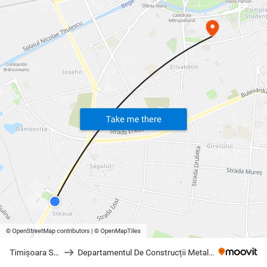 Timișoara Shopping City to Departamentul De Construcții Metalice Și Mecanica Construcțiilor map