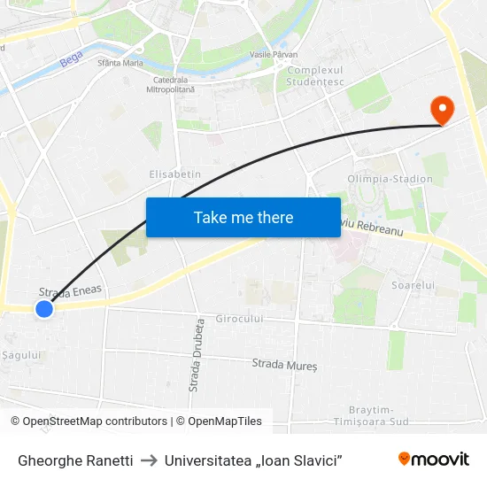 Gheorghe Ranetti to Universitatea „Ioan Slavici” map