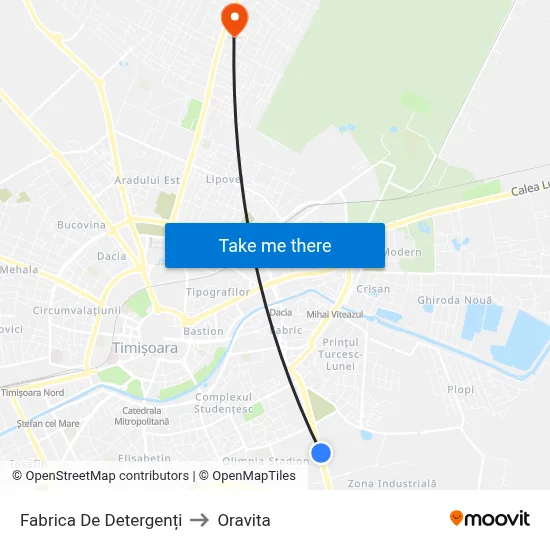 Fabrica De Detergenți to Oravita map