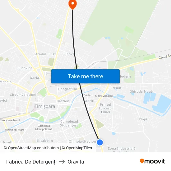 Fabrica De Detergenți to Oravita map